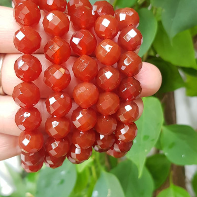 Vòng tay phong thuỷ Nữ đá mã não đỏ giác tự nhiên đẹp size vòng hạt 10mm hợp nữ mệnh hoả mệnh thổ ạ