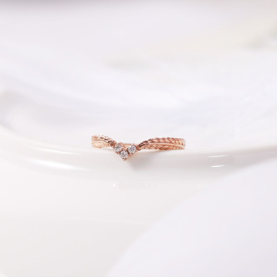 Nhẫn bạc nữ lông vũ 925 mạ vàng hồng 18k tphcm Gix Jewel N05