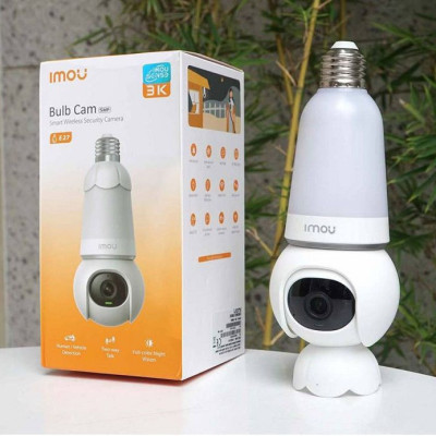 Camera bóng đèn IMOU Bulb Cam IPC-S6DP 2K/ 3K, quay quét 360 độ, có màu ban đêm, đàm thoại 2 chiều, phát hiện xe cộ - Hàng chính hãng