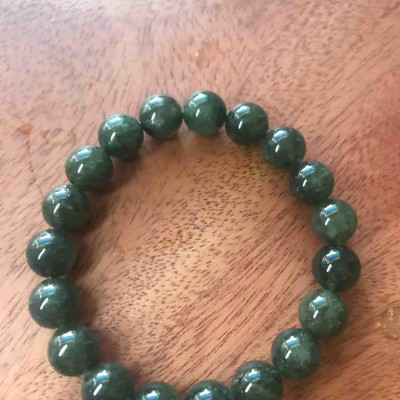 VÒNG TAY ĐÁ THẠCH ANH TÓC XANH TỰ NHIÊN ĐẬM 10mm Nữ mạng MỘC HOẢ