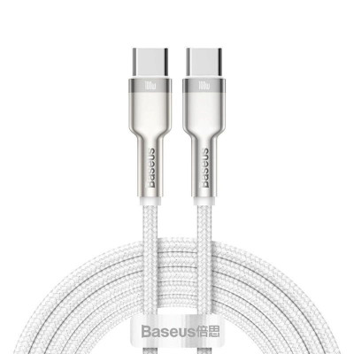 Cáp sạc nhanh Baseus Cafule Metal Series Type C to Type C 100W CATJK (Fast charge & Data Cable)- Hàng chính hãng