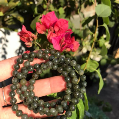 Vòng chuỗi đeo tay 108 hạt đá thạch anh tóc xanh tự nhiên Vòng size 6mm Chất liệu đá thiên nhiên đeo quấn vào tay kiểu vòng trẻ trung đẹp Hợp nữ mệnh mộc hỏa thủy ạ
