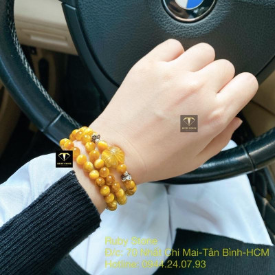 Vòng tay đá mắt hổ cuốn ba vòng tay mix