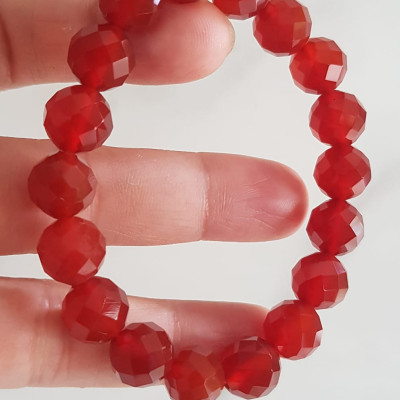 Vòng tay phong thuỷ Nữ đá mã não đỏ giác tự nhiên đẹp size vòng hạt 10mm hợp nữ mệnh hoả mệnh thổ ạ