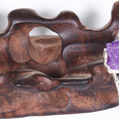 Nhẫn bạc tỳ hưu đá thạch anh tím ni 17 mệnh hỏa, thổ - Ngọc Quý Gemstones