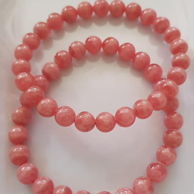 Vòng tay phong thủy Đá Đào Hoa tự nhiên Mới Đẹp AAA hạt tròn size 8mm Màu Hồng tươi bóng đẹp Nữ mệnh hỏa, mệnh thổ ạ Công dụng may mắn, tài lộc, tốt sức khỏe, xinh đẹp tay ạ 