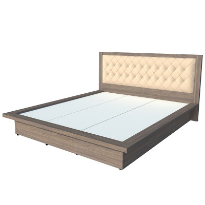 Giường ngủ cao cấp Tundo màu xám 140cm x 200cm