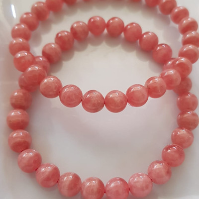 Vòng tay phong thủy Đá Đào Hoa tự nhiên Mới Đẹp AAA hạt tròn size 8mm Màu Hồng tươi bóng đẹp Nữ mệnh hỏa, mệnh thổ ạ Công dụng may mắn, tài lộc, tốt sức khỏe, xinh đẹp tay ạ 