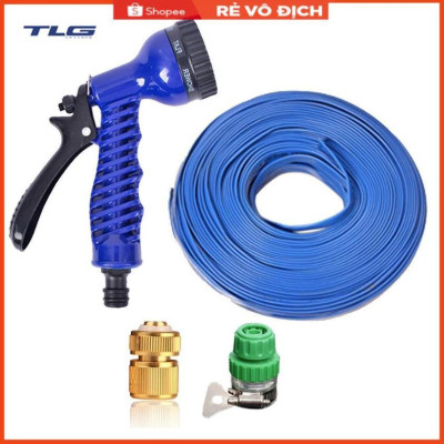 Bộ dây vòi xịt rửa xe, tưới cây, dọn dẹp nhà cửa 3-5m (cút đồng nối nhựa xanh) 206843