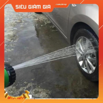 Vòi xịt rửa xe,Vòi phun nước tưới cây tăng áp thông minh 8 chế độ 815498 (cút đồng,nối đồng - dây vàng)