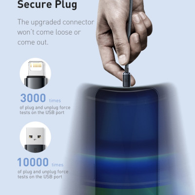 Cáp sạc nhanh và truyền dữ liệu Ba-se-us Crystal Shine Series Fast Charging Data Cable USB to iP 2.4A - Hàng chính hãng