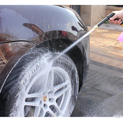Bộ dây và vòi xịt rửa xe tưới cây  tăng áp thông minh 810-2576-1 (dây xám-cút nối xanh)