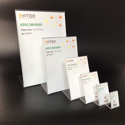 Kệ mica 1 mặt Enter F04-P 75x100mm A7 đứng, Kệ menu chữ L, Khung thông tin sản phẩm, Khung bảng giá, Kệ trưng bày để bàn