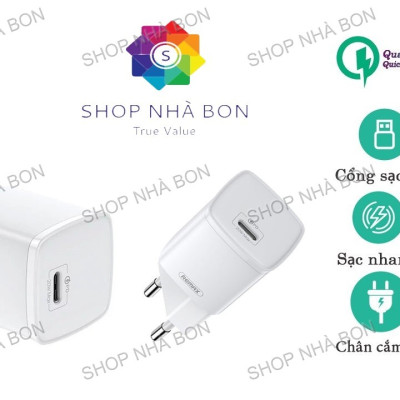 Củ sạc mini chuẩn PD 20W Remax RP-U75 - Hàng chính hãng
