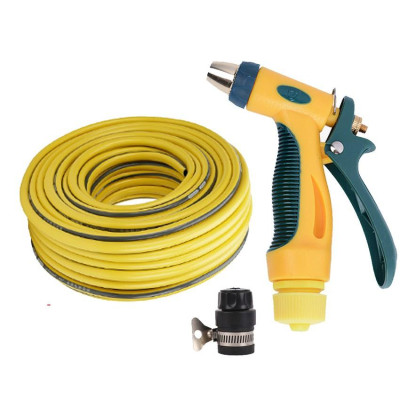 Bộ dây vòi xịt nước rửa xe,tưới cây tăng áp 3 lần 7-10m (nối nhựa đen 713-2)
