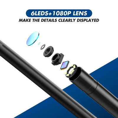 Quà Tặng Trị Giá 299K - Hàng Chính Hãng Camera Nội Soi Công Nghiệp F220 Độ Dài 5m - Đường Kính Camera 5.5mm - Chống Nước IP67 - LED  - Hành Ảnh Độ Phân Giải HD - Tích Hợp  WiFi - Tương Thích HĐH Android iOS