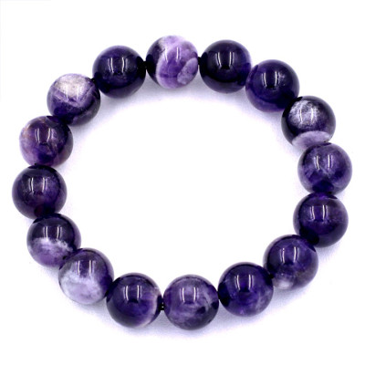Vòng tay chuỗi hạt thạch anh tím than 12 ly 16 hạt
