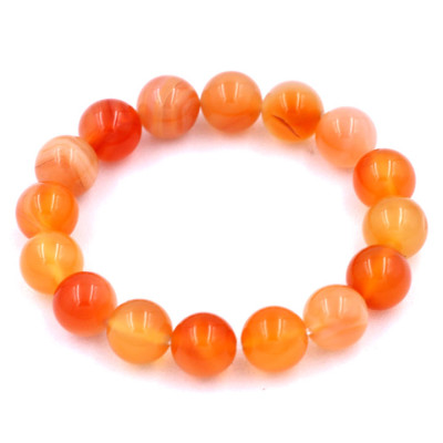 Vòng tay chuỗi hạt mã não cam 12 ly