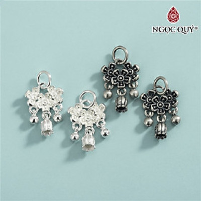 Charm bạc hình hoa nhỏ cùng hoa tulip treo - Ngọc Quý Gemstones