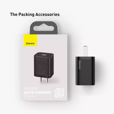 Củ sạc nhanh Baseus 30W, Củ sạc Baseus Si 30W, Củ sạc Baseus Super Si Quick Charger 30W dùng cho iPhone/ Samsung/ OPPO... (30W, Type C, PD/ QC3.0 Quick charger) - Hàng chính hãng