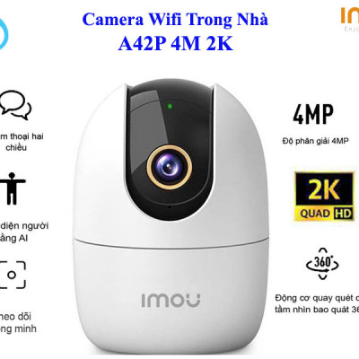 CAMERA WIFI IMOU A42P 4M 2K siêu nét, Quay 360 độ, đàm thoại 2 chiều - hàng chính hãng