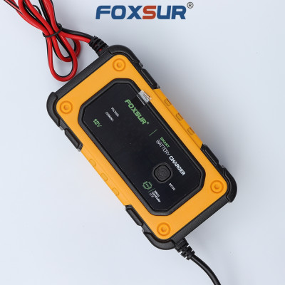 ạc bình ắc quy Foxsur 7A 12V(4Ah - 140Ah)sạc cho cả pin LiFePO4 tự ngắt khử sunfat chống ngược cực chống chập