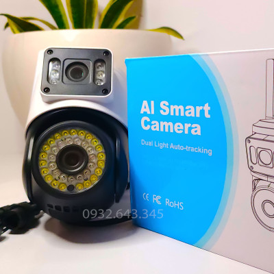 Camera ngoài trời 2 Mắt Yoosee XEM 2 MÀN HÌNH CÙNG LÚC Q42D 5.0 MPX - Ban Đêm Có Màu, Xoay 360 độ, Đàm Thoại 2 Chiều - Hàng Chính Hãng