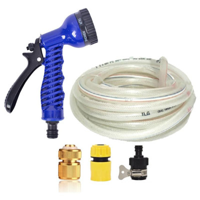Bộ dây vòi xịt rửa xe, tưới cây, dọn dẹp nhà cửa 5m (cút đồng nối nhựa đen) 206843 