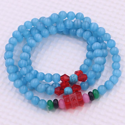 Vòng chuỗi 108 hạt đá mắt mèo xanh biển charm lục tự kim ngôn - hạt 8 ly ( size lớn ), vòng chuỗi niệm Phật, vòng chuỗi đeo tay