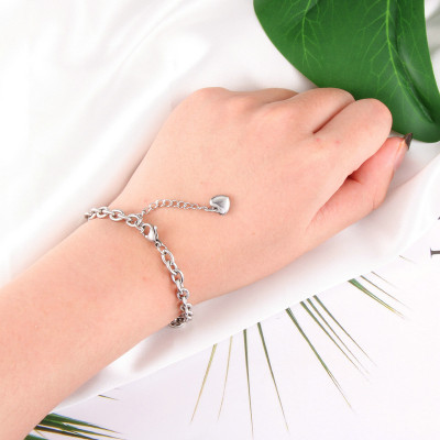 Lắc tay unisex vòng tay nam nữ cá tính trái tim phong cách Hàn Quốc