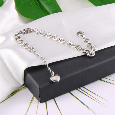 Lắc tay unisex vòng tay nam nữ cá tính trái tim phong cách Hàn Quốc