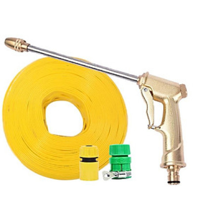 Rửa xe tưới cây Bộ dây và vòi xịt tăng áp lực nước 300% loại 25m cút nhựa,nối nhựa 206701-3
