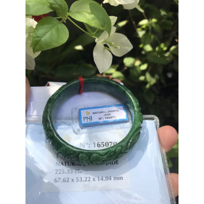 VÒNG TAY  Nữ TRẠM RỒNG VIP 53mm bản cao 14mm độ dầy vòng 7,2mm XANH ĐẬM ĐÃ KIỂM ĐỊNH P No 165070 CHẤT LIỆU 100% ĐÁ TỰ NHIÊN ĐẸP phù hợp các Chị mệnh thủy môc hỏa 53kg đến 60kg đeo ạ