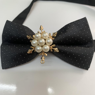 Nơ cổ nam chú rể - dự tiệc vuông trang trí hạt trai Giangpck mẫu nơ 2021