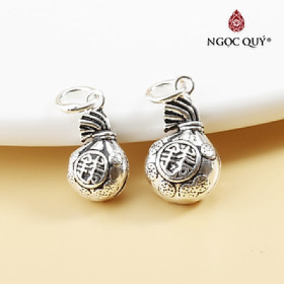 Charm bạc túi tài lộc treo - Ngọc Quý Gemstones