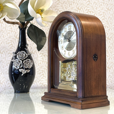 Đồng hồ Để bàn Rhythm CRH240NR06 Kt 22.6 x 31.7 x 12.4cm, Vỏ gỗ. Dùng Pin.