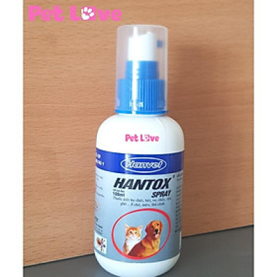 Hantox Spray diệt bọ chét, ve rận, ghẻ trên chó mèo (chai 100ml)