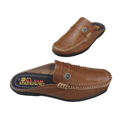 Dép Bít Mũi Nam Da Bò Thật TiTi ĐÔ Cao Cấp GSB20120d