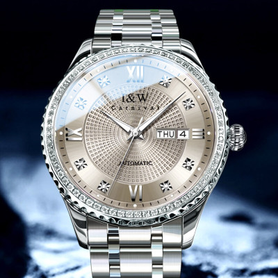 Đồng Hồ Nam I&W Carnival 615G2 Chính Hãng Full Box Chống Nước Kính Chống Xước Dây Thép Cao Cấp BH 24T (Máy Cơ Tự Động)