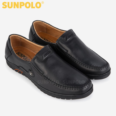 Giày mọi nam da bò đế cao su SUS501 phiên bản đen