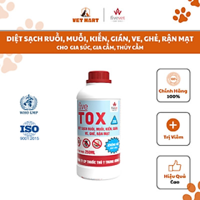 Five-Tox 250 - DIỆT SẠCH RUỒI, MUỖI, KIẾN, GIÁN, VE, GHẺ, RẬN MẠT