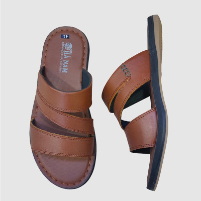 Dép Nam Quai Ngang HÀ NAM Da Bò Thật Cao Cấp DNA2155