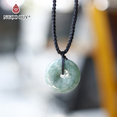 Mặt dây chuyền đồng điều cẩm thạch dầu đường kính 29mm mệnh hỏa, mộc - Ngọc Quý Gemstones