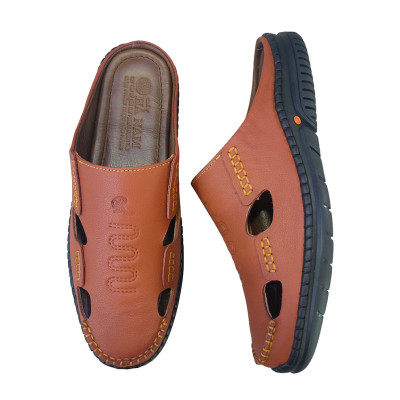 Dép Bít Mũi Nam Da Bò Thật TiTi ĐÔ Cao Cấp GSB2010d