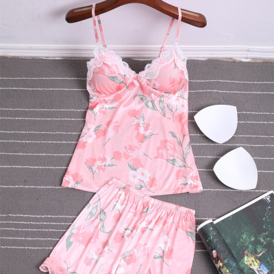 Đồ ngủ nữ in hoa dễ thương sexy Q165 - Bộ quần áo ngủ - Bộ ngủ 