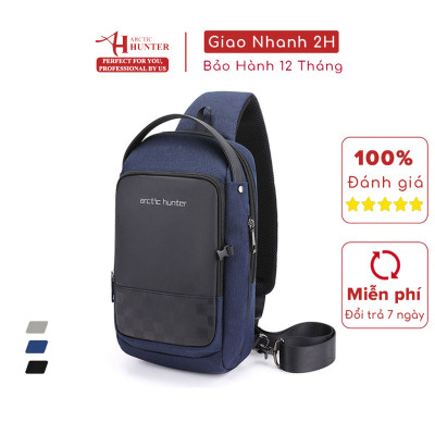 Balo đeo chéo một dây Arctic Hunter XB00105 chất liệu Oxford chống thấm nước, unisex nam nữ,trang bị cổng sạc USB