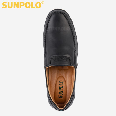 Giày mọi nam da bò đế cao su SUS501 phiên bản đen