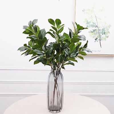 Cành lá chè giả - dài 40cm - 3 nhánh - Cây giả, hoa lụa Decor trang trí nhà cửa