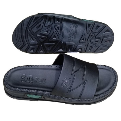 Dép Nam Quai Ngang Da Bò Thật HA NAM Đã May Viền Chân Quai Chắc Chắn DNA22038