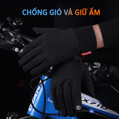 Găng tay giữ ấm mùa đông chống gió, kháng nước mưa Rhino G101 Bao tay thể thao cảm ứng điện thoại đi xe máy, xe đạp lót nỉ cho nam nữ,  bảo hộ đi phượt